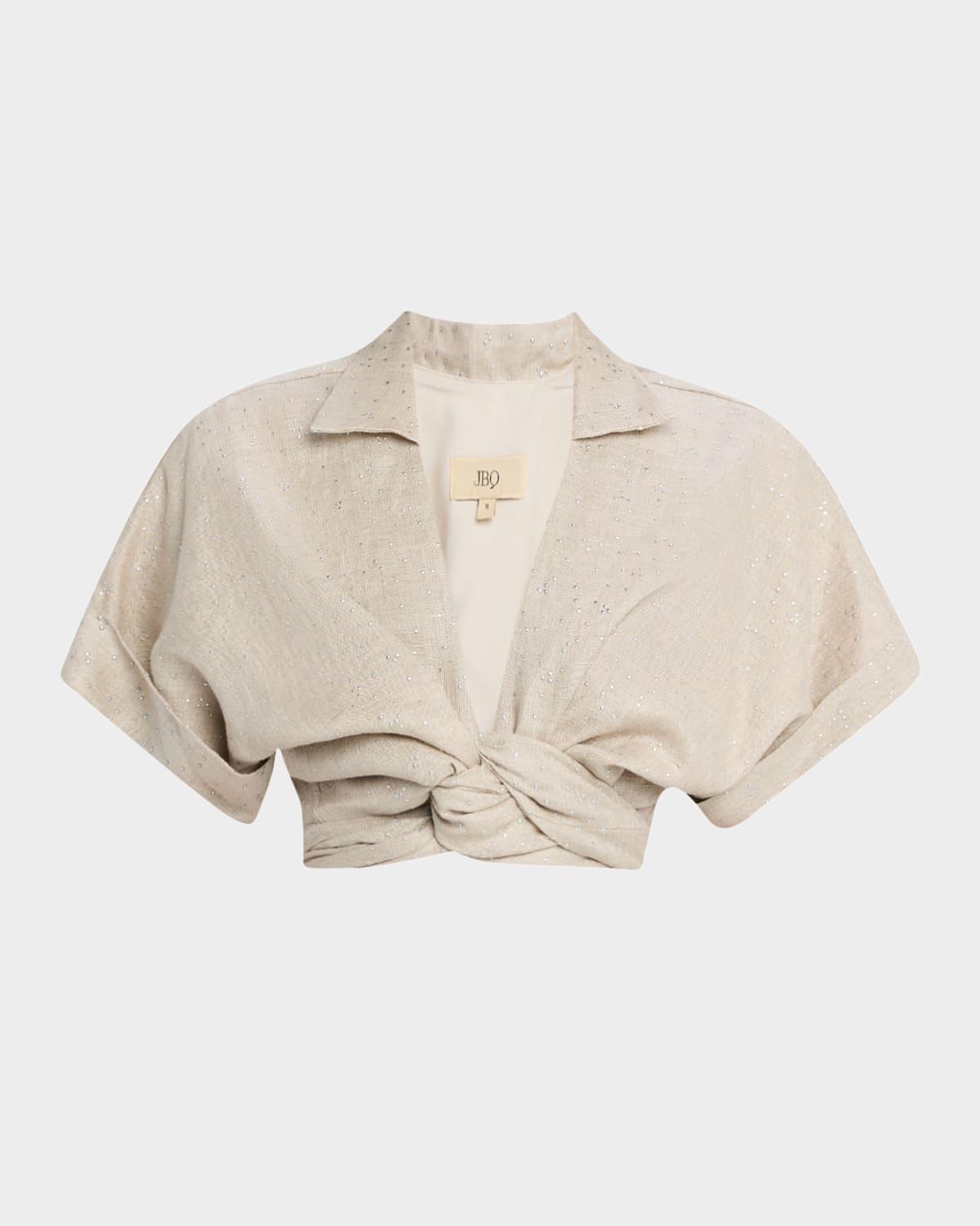 chiara embellished twist-front top