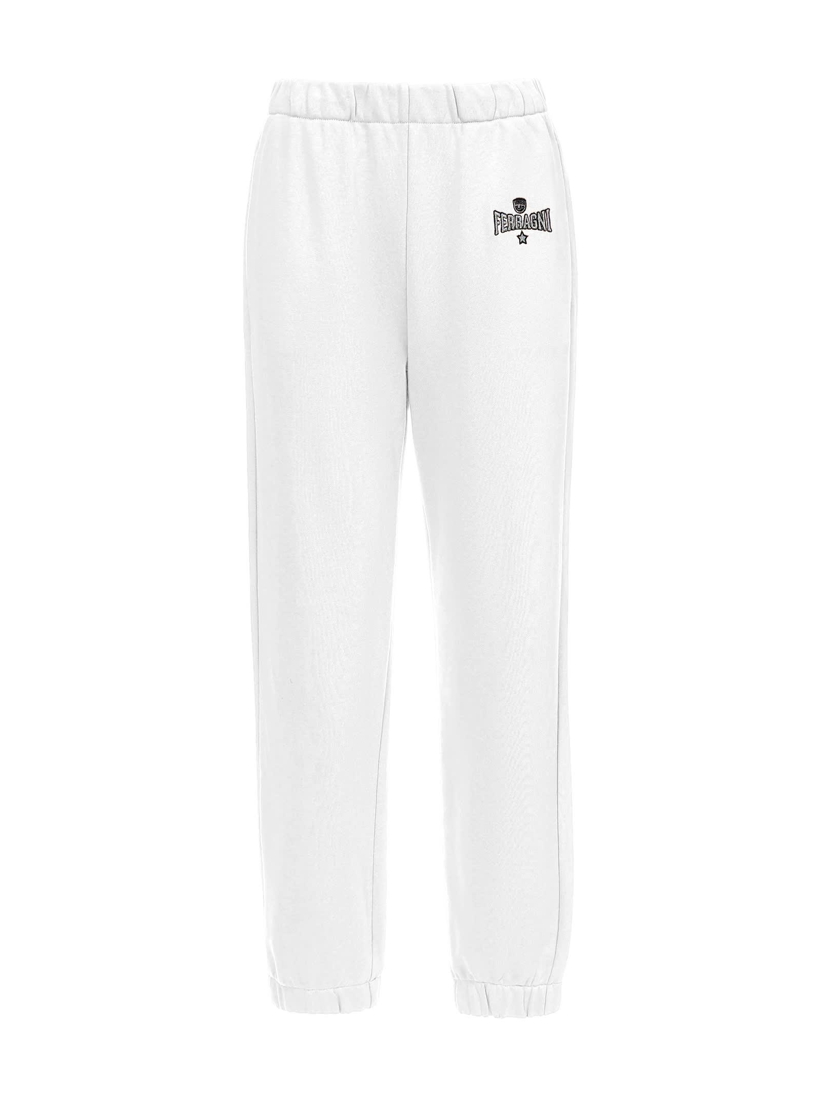chiara ferragni white casual trousers