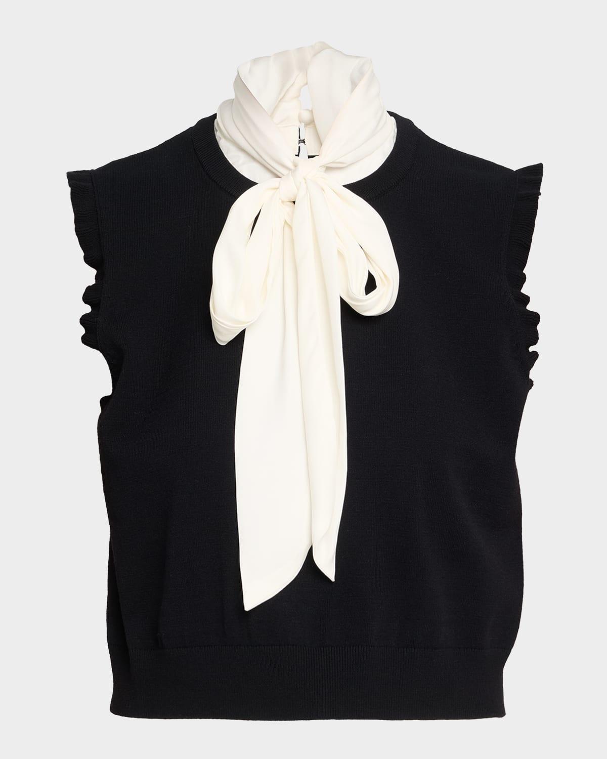 chiara sleeveless tie-neck top