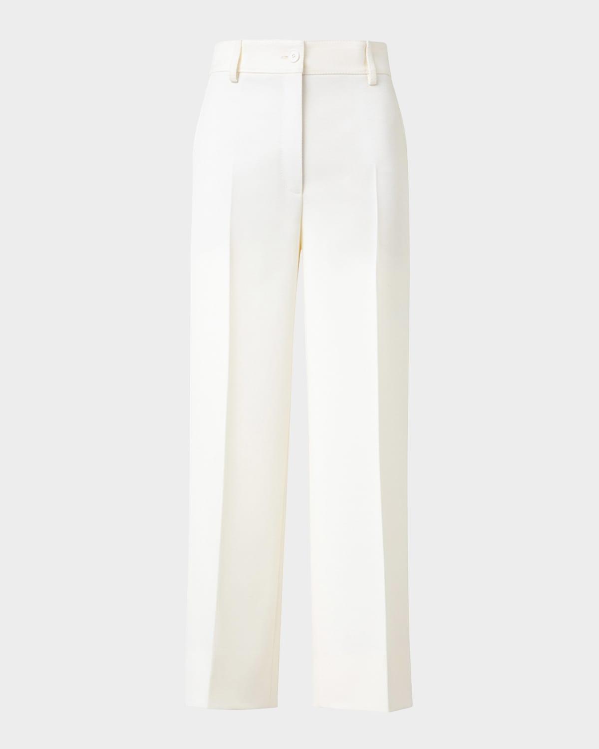 chiara wool tricotine wide-leg ankle pants