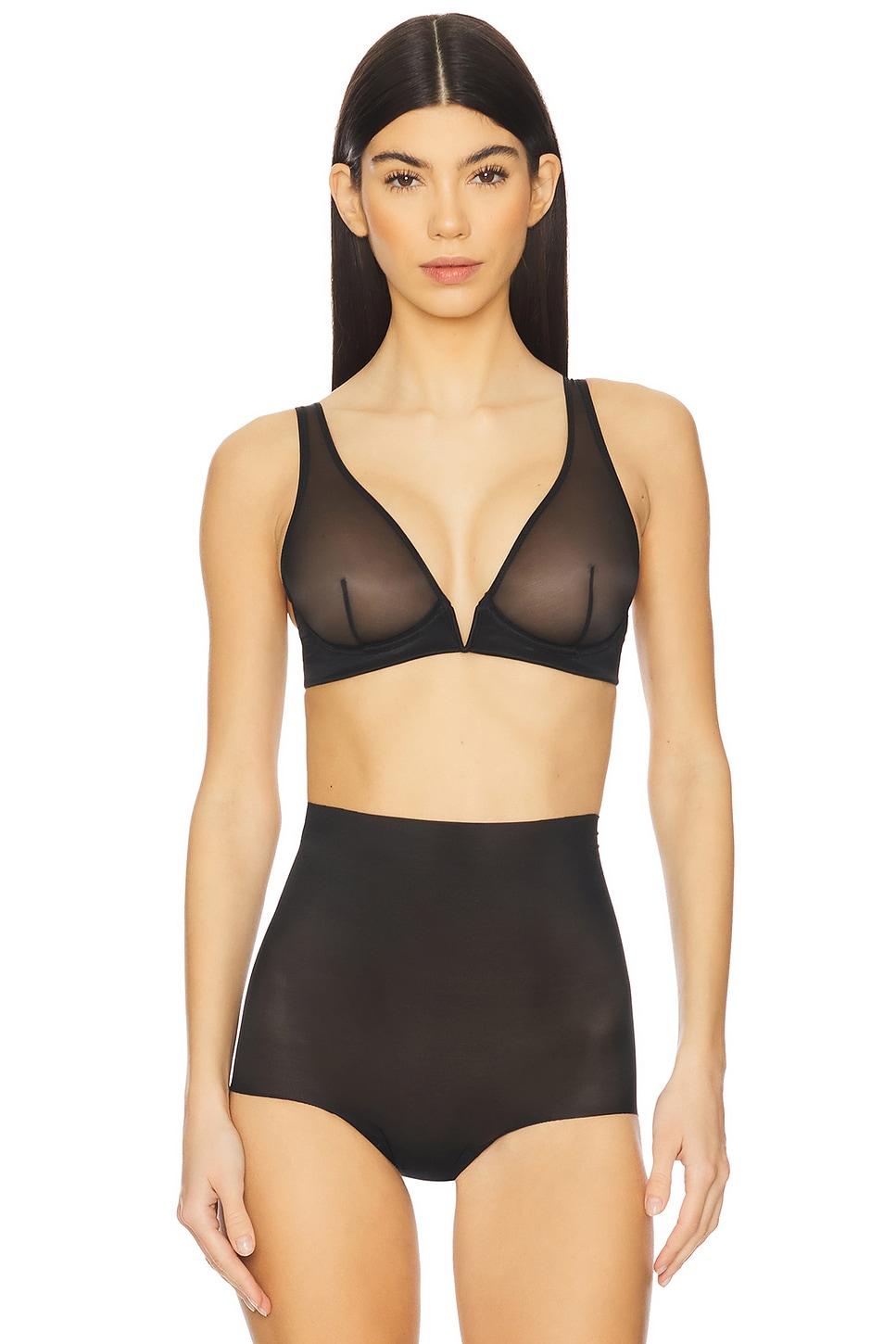 chic mesh plunge underwire bra
