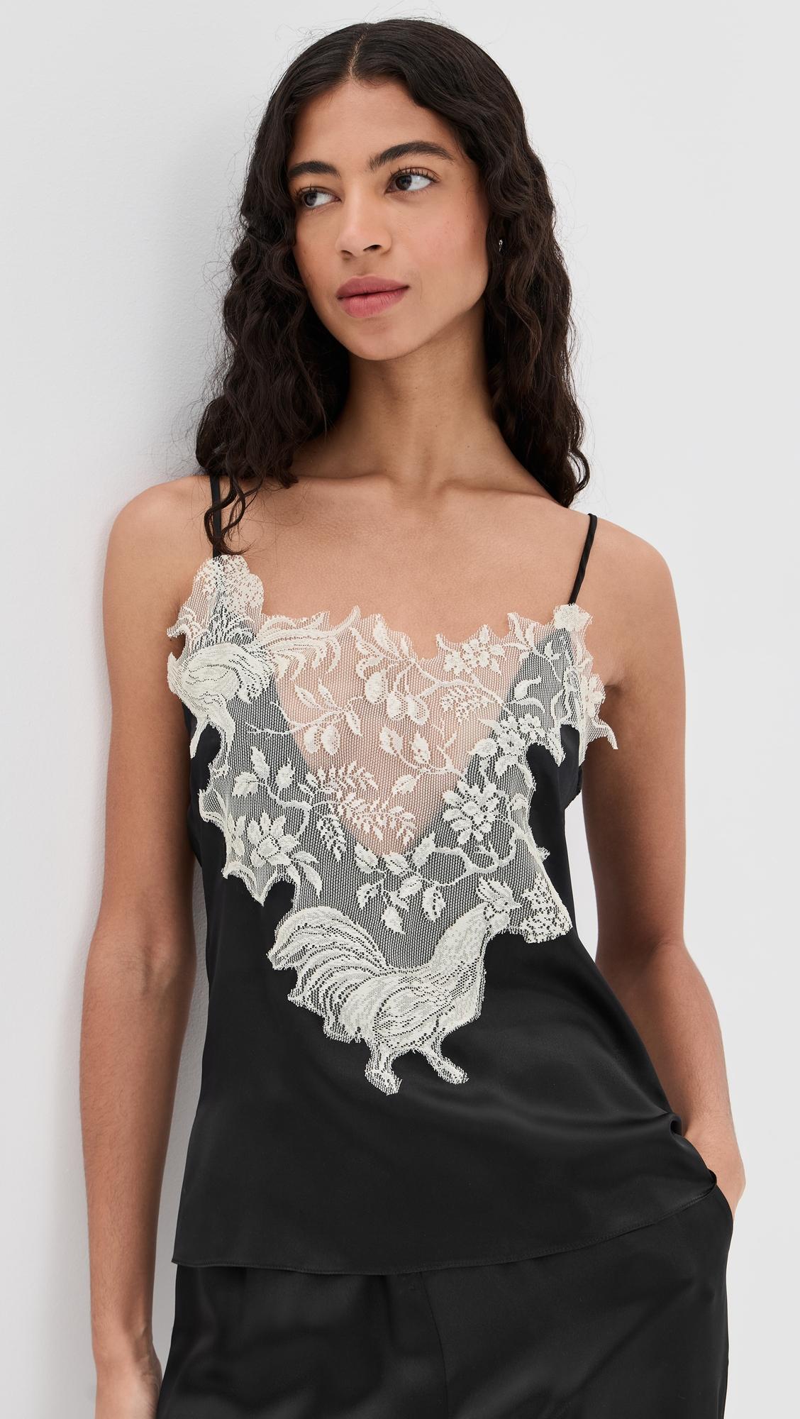 chicken lace silk tank top