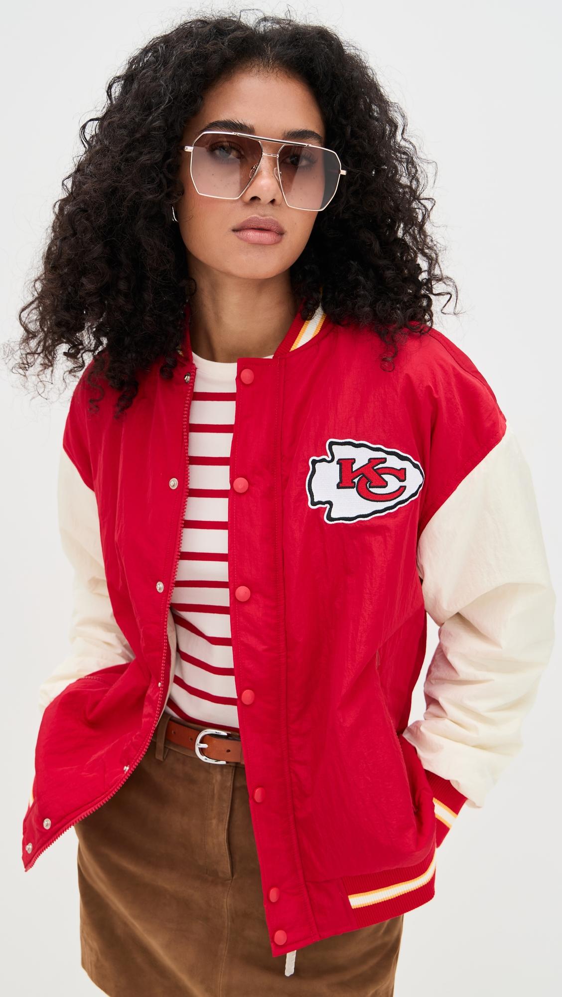 chiefs colorblock bomber jacket