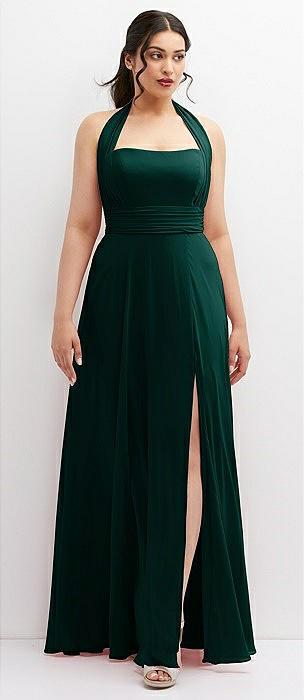 chiffon convertible maxi dress with multi-way tie straps
