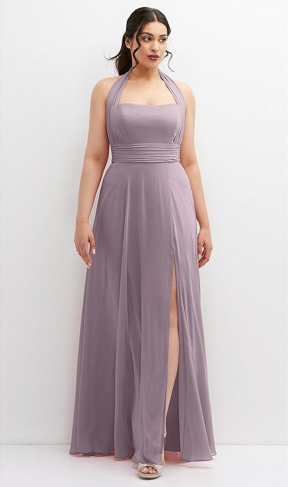 chiffon convertible maxi dress with multi-way tie straps