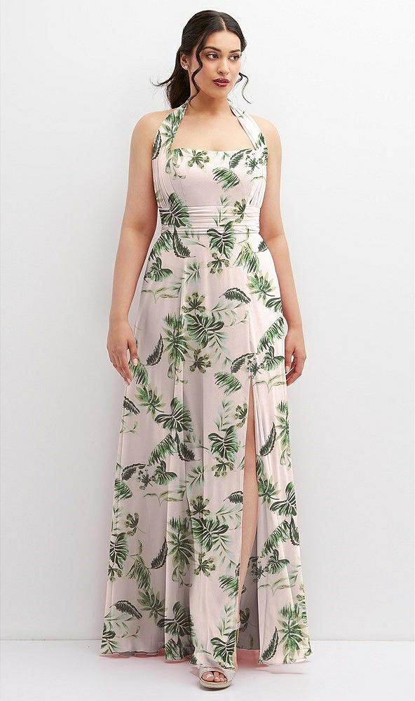 chiffon convertible maxi dress with multi-way tie straps
