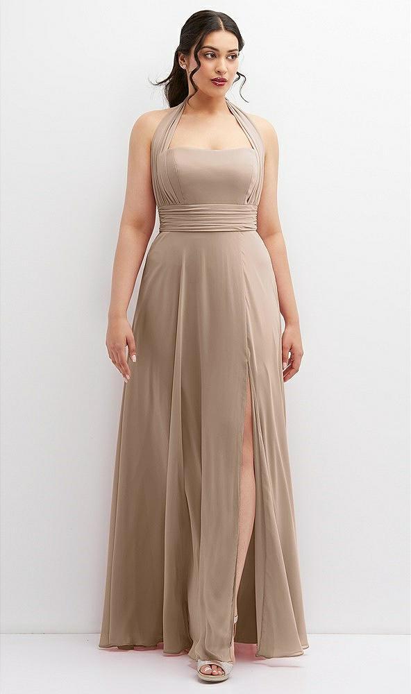 chiffon convertible maxi dress with multi-way tie straps
