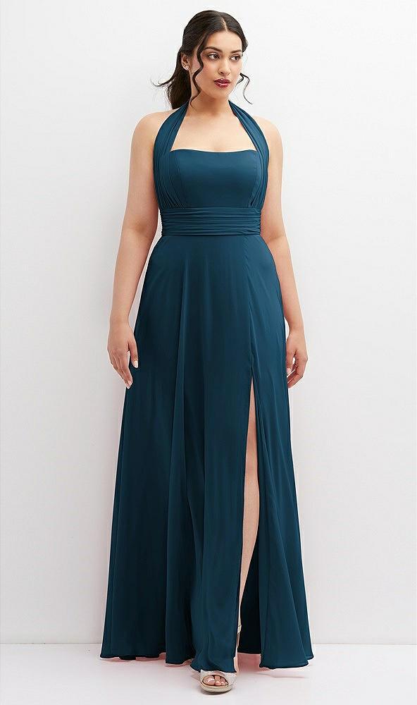 chiffon convertible maxi dress with multi-way tie straps