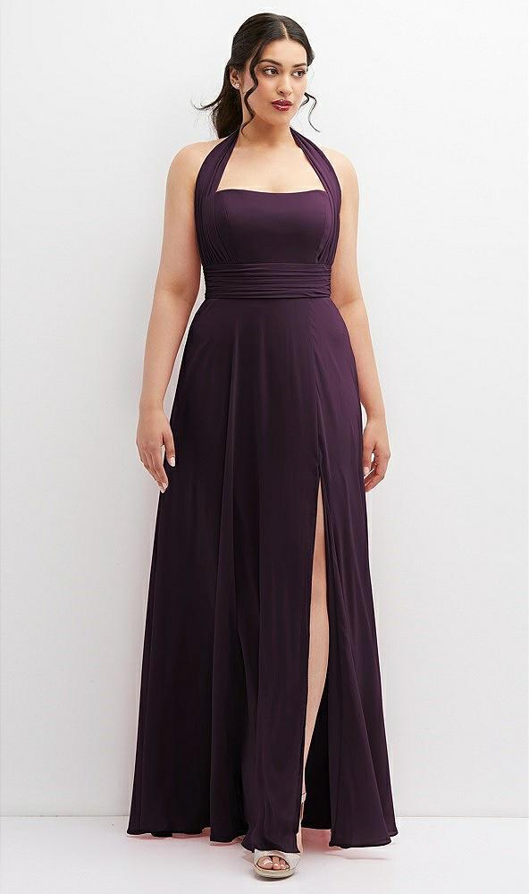 chiffon convertible maxi dress with multi-way tie straps