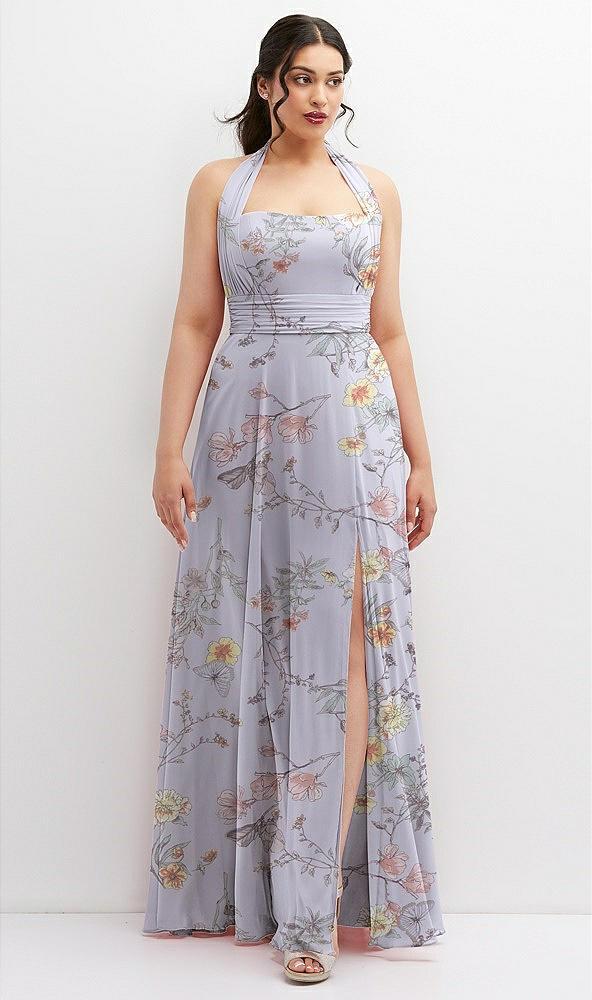 chiffon convertible maxi dress with multi-way tie straps