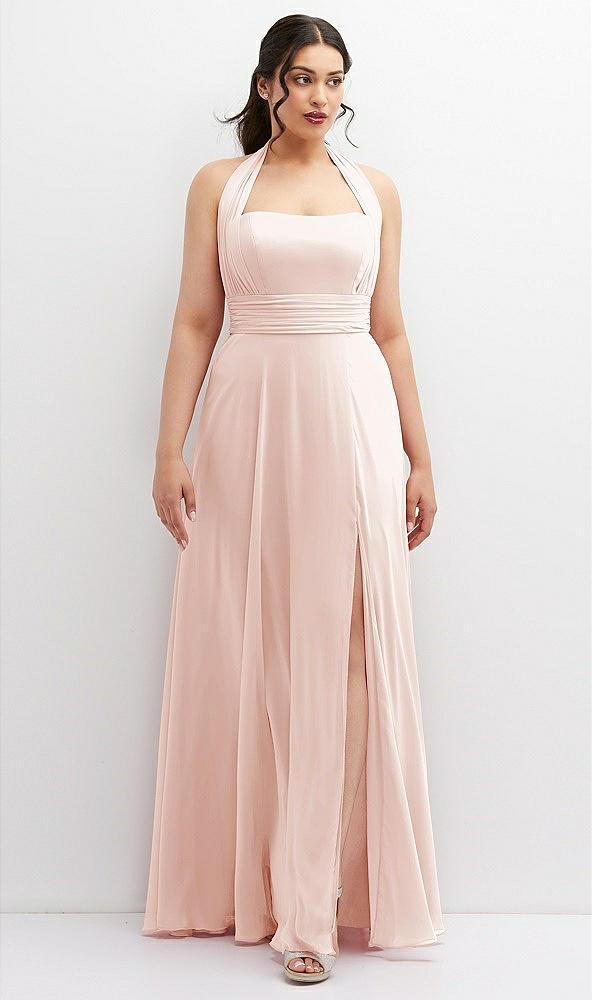 chiffon convertible maxi dress with multi-way tie straps