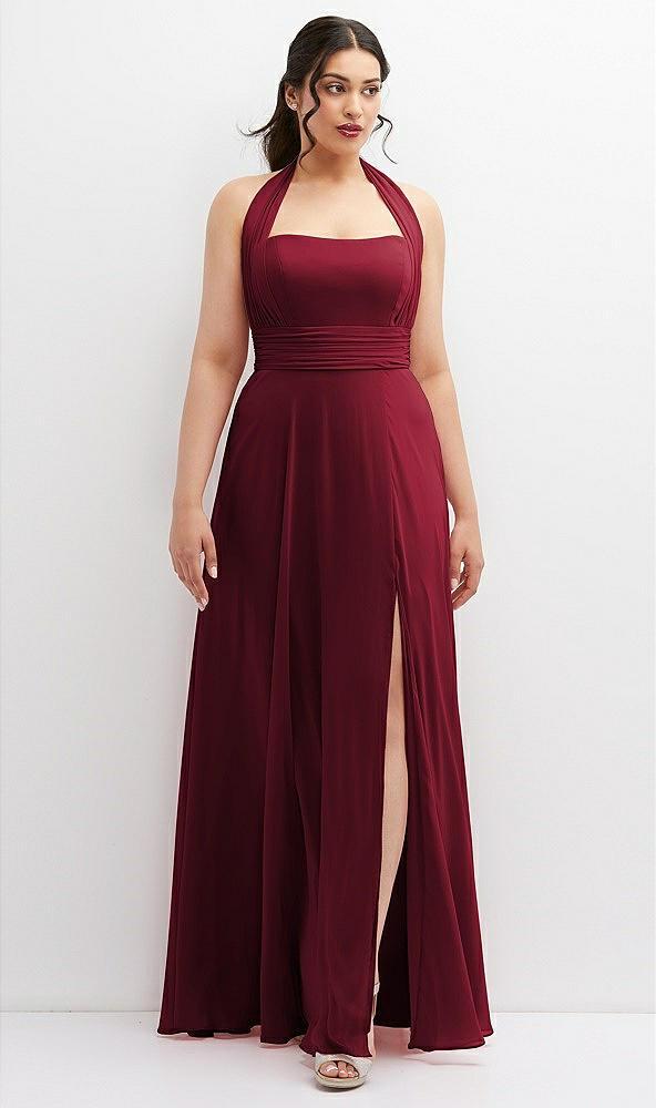 chiffon convertible maxi dress with multi-way tie straps