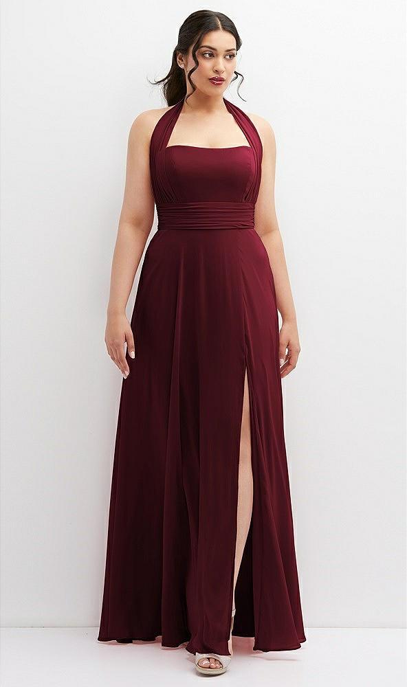 chiffon convertible maxi dress with multi-way tie straps