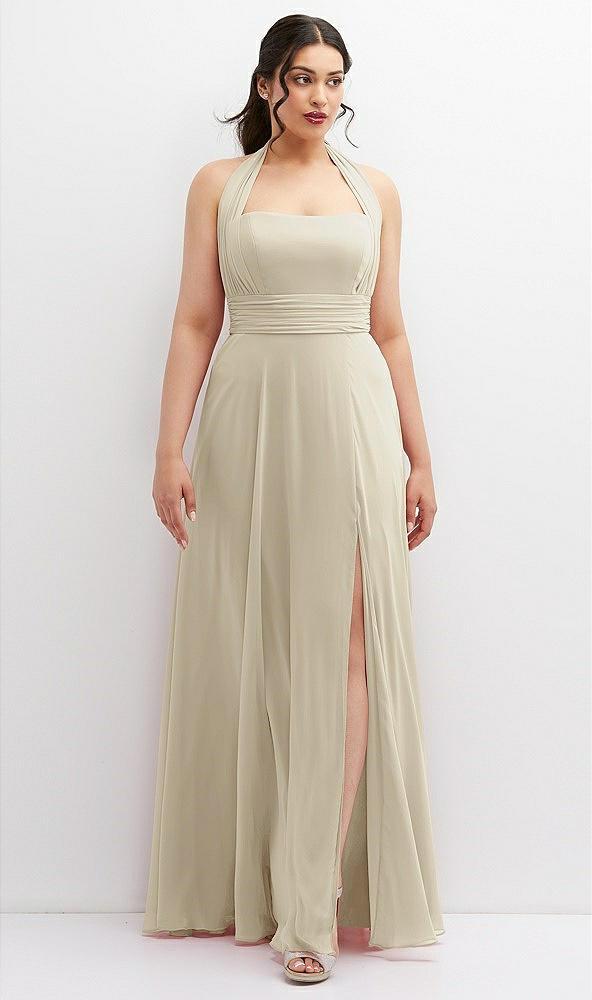 chiffon convertible maxi dress with multi-way tie straps