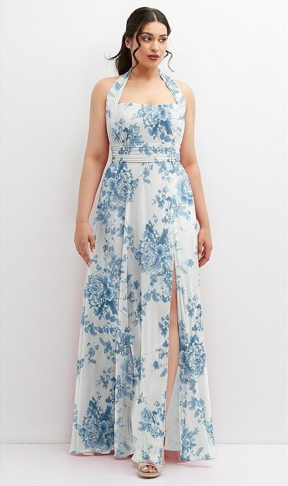 chiffon convertible maxi dress with multi-way tie straps