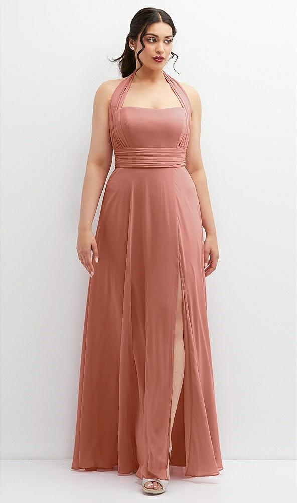 chiffon convertible maxi dress with multi-way tie straps