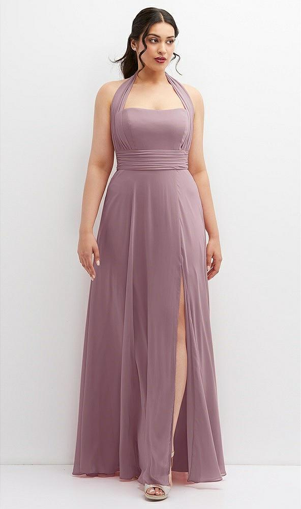 chiffon convertible maxi dress with multi-way tie straps