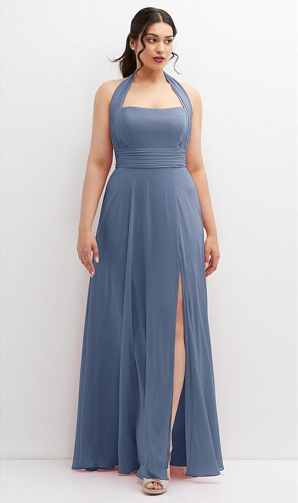 chiffon convertible maxi dress with multi-way tie straps
