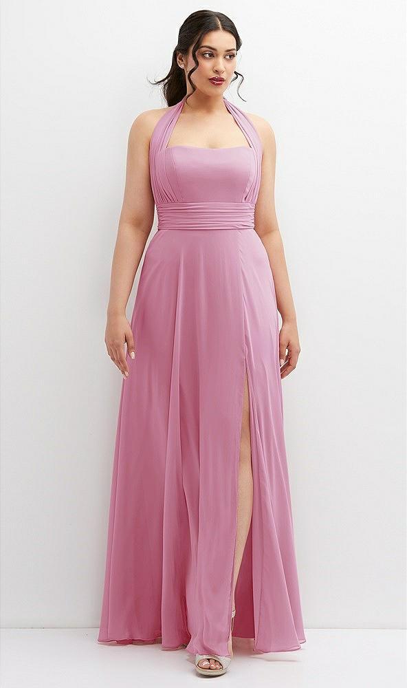 chiffon convertible maxi dress with multi-way tie straps