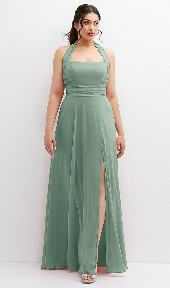 chiffon convertible maxi dress with multi-way tie straps