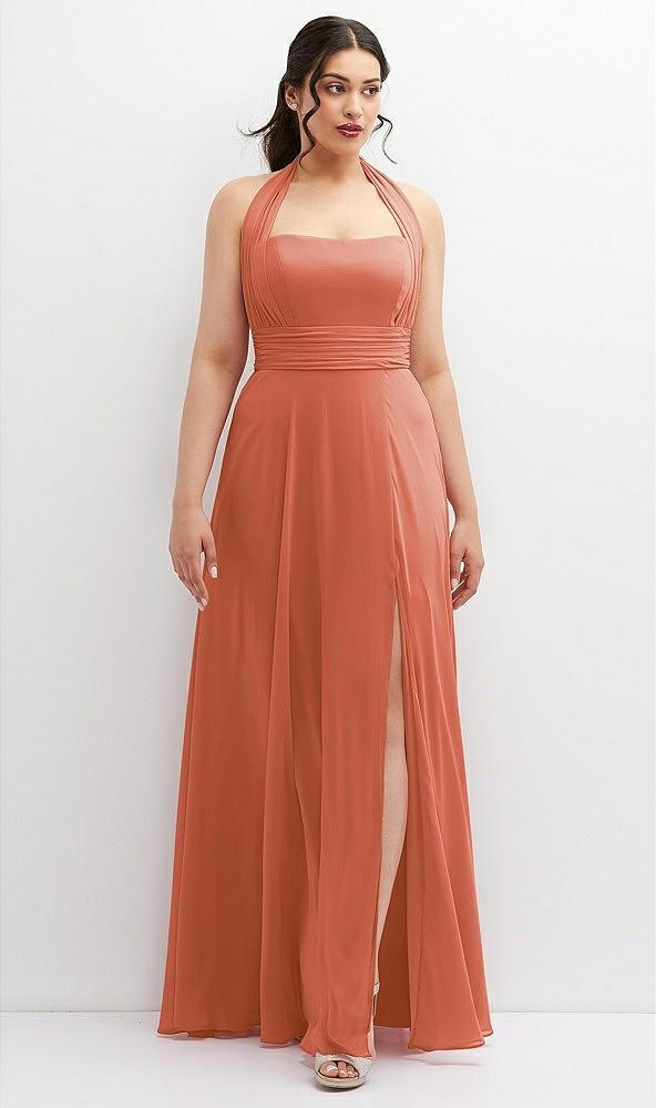 chiffon convertible maxi dress with multi-way tie straps
