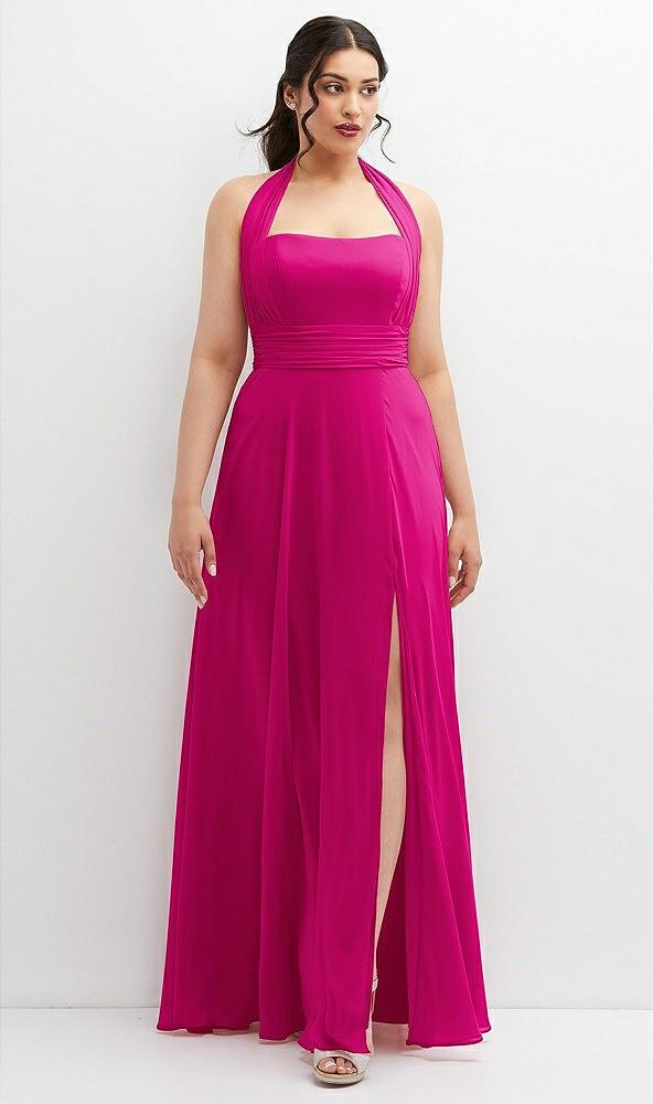 chiffon convertible maxi dress with multi-way tie straps