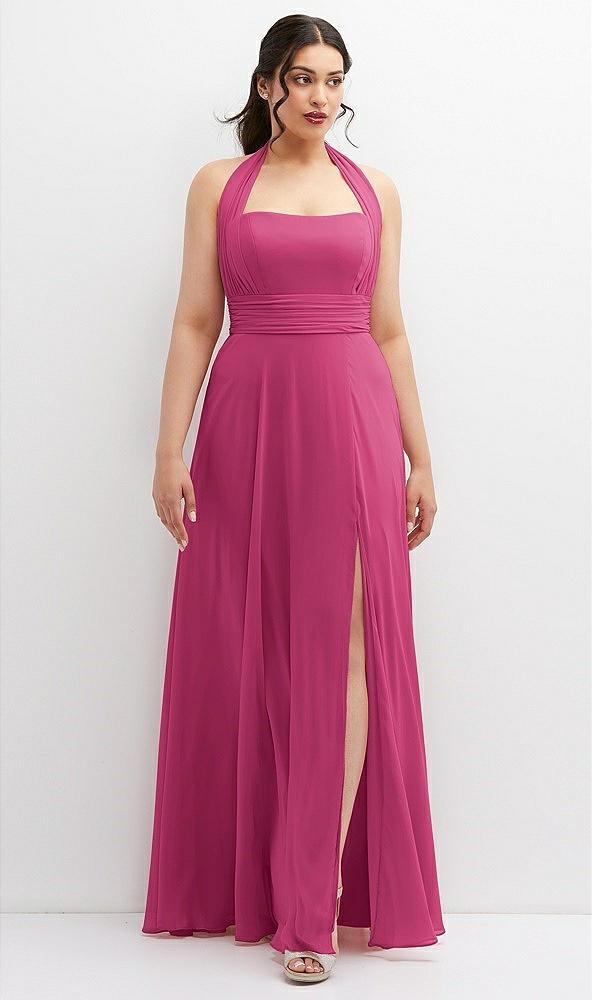 chiffon convertible maxi dress with multi-way tie straps