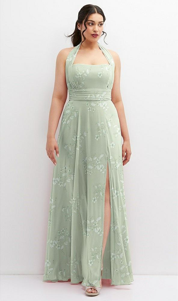 chiffon convertible maxi dress with multi-way tie straps