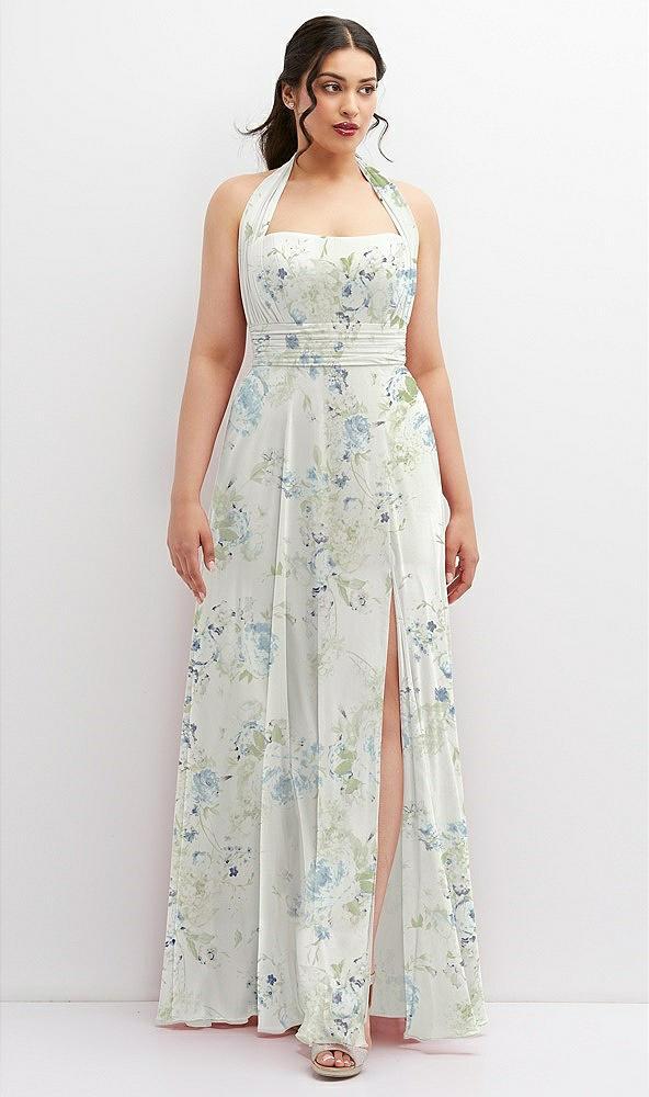 chiffon convertible maxi dress with multi-way tie straps