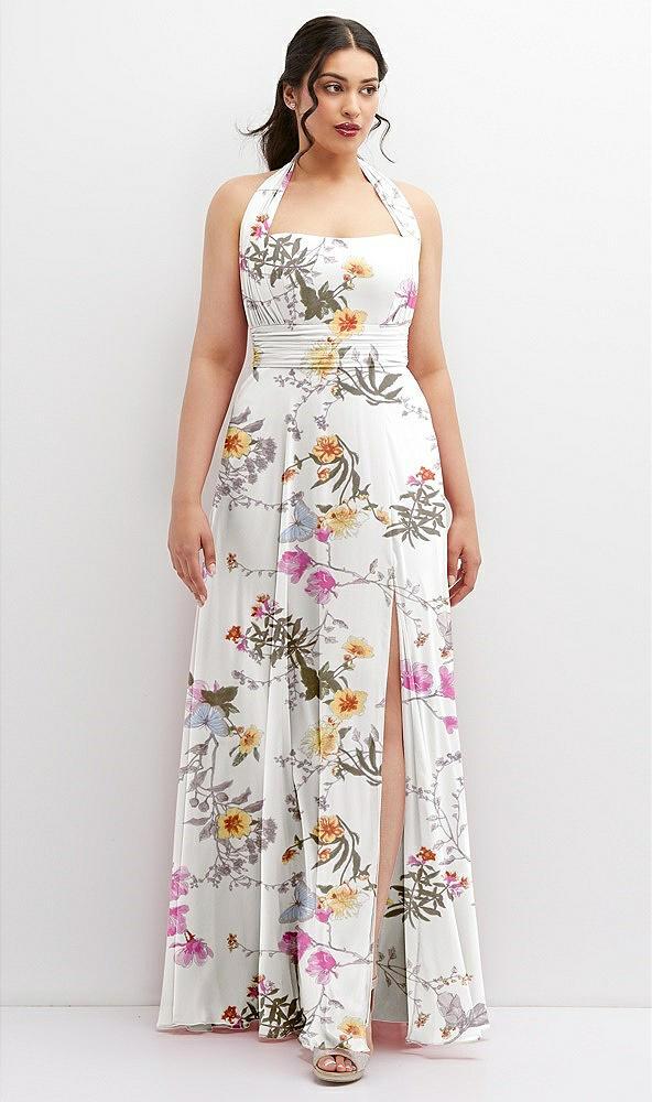 chiffon convertible maxi dress with multi-way tie straps
