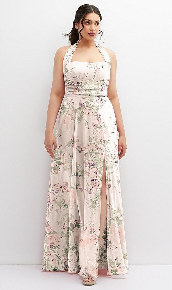 chiffon convertible maxi dress with multi-way tie straps