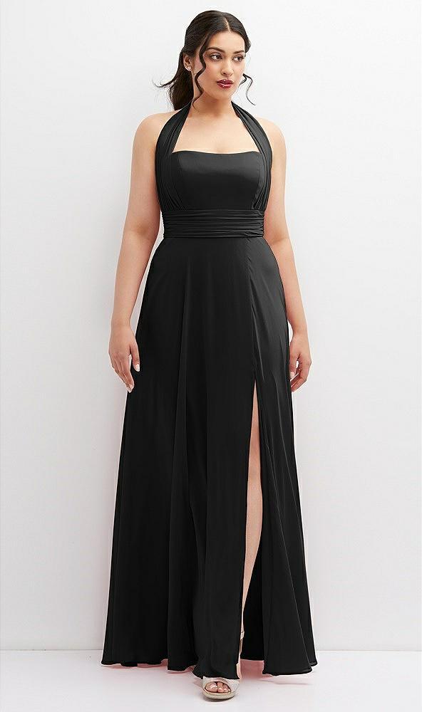 chiffon convertible maxi dress with multi-way tie straps