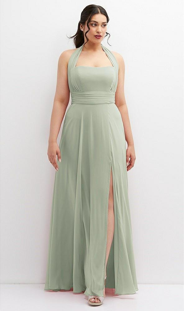 chiffon convertible maxi dress with multi-way tie straps
