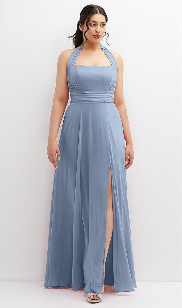 chiffon convertible maxi dress with multi-way tie straps