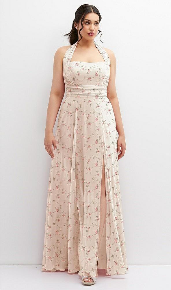 chiffon convertible maxi dress with multi-way tie straps