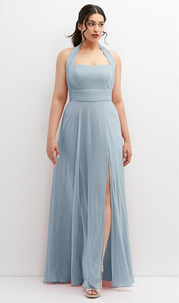 chiffon convertible maxi dress with multi-way tie straps