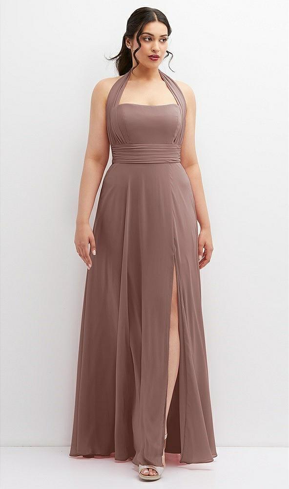 chiffon convertible maxi dress with multi-way tie straps