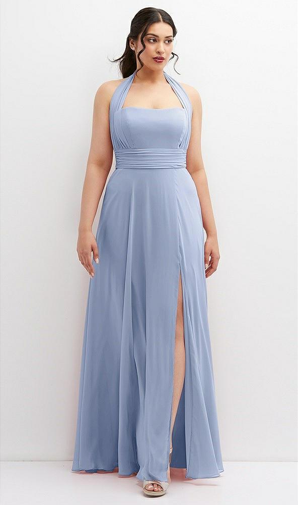 chiffon convertible maxi dress with multi-way tie straps