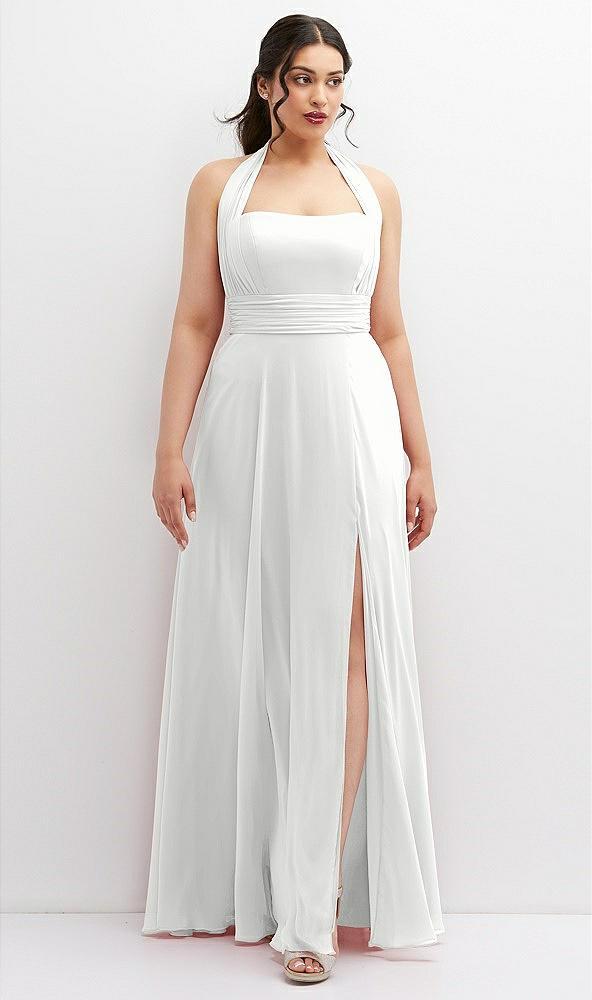chiffon convertible maxi dress with multi-way tie straps