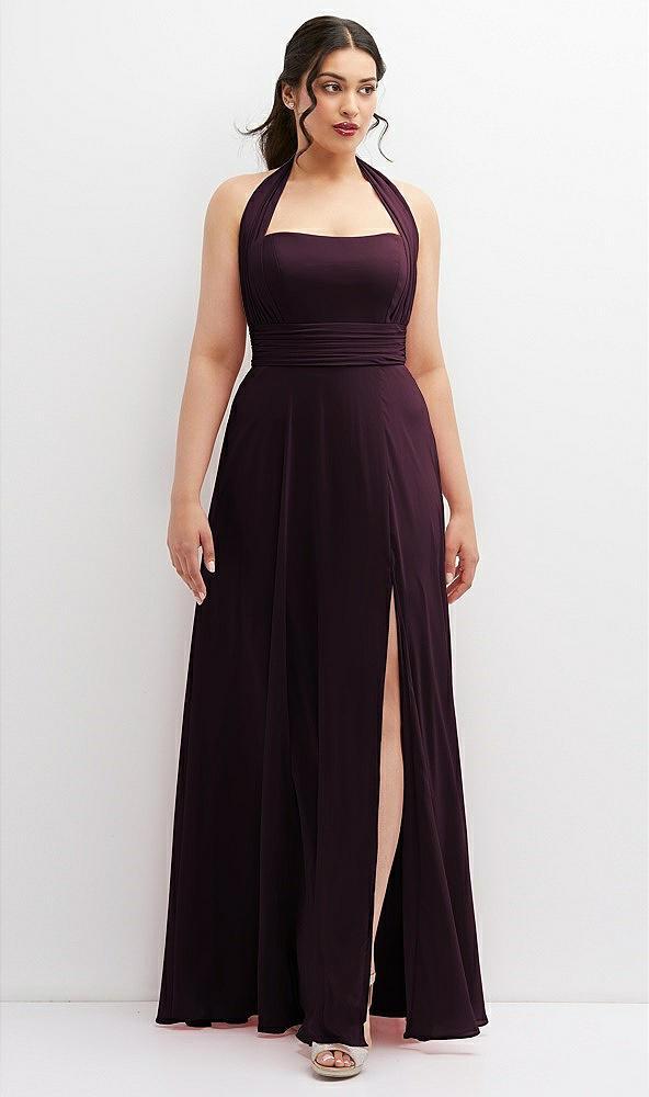 chiffon convertible maxi dress with multi-way tie straps