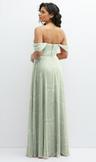 chiffon corset maxi dress with removable off-the-shoulder swags
