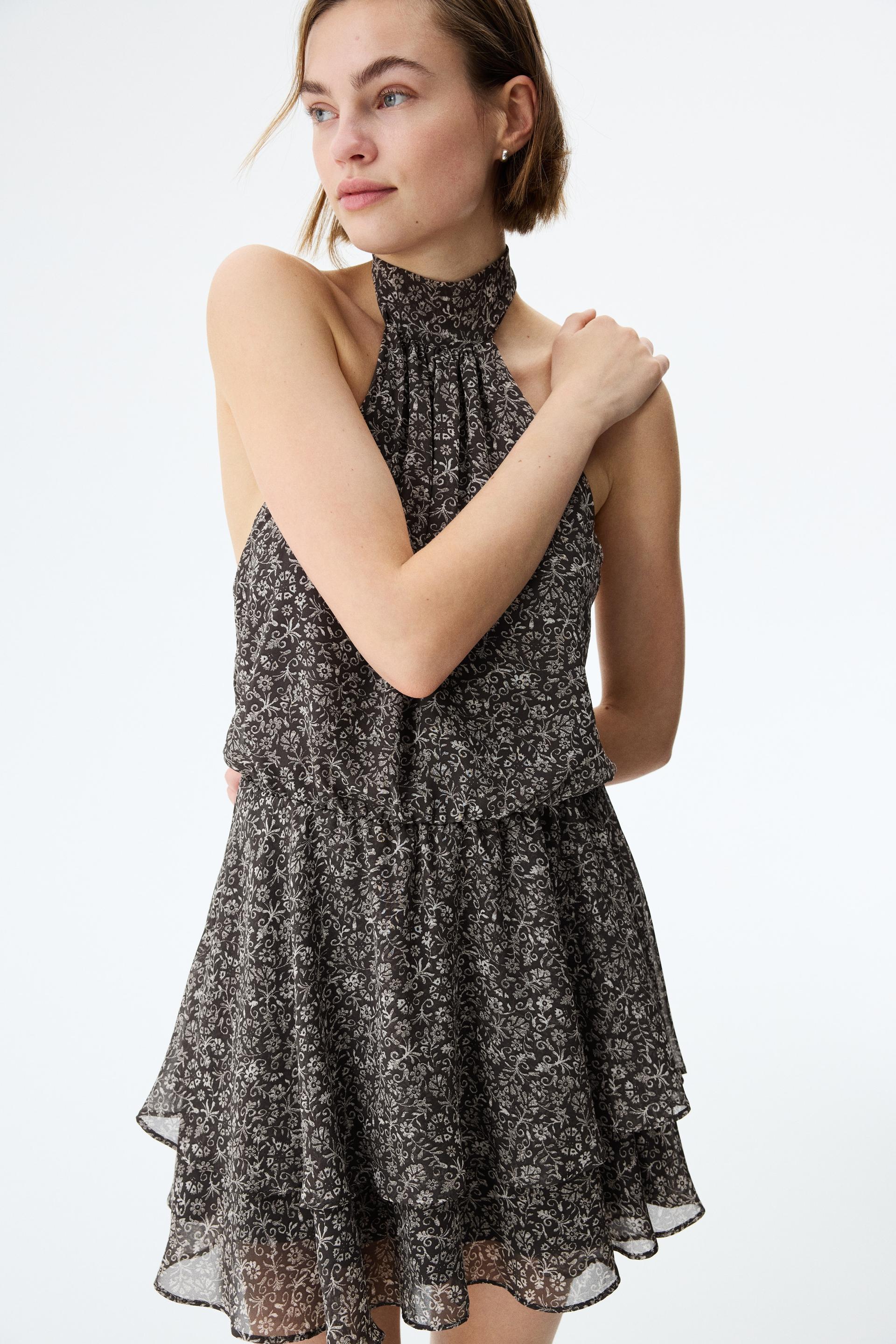 chiffon halterneck dress