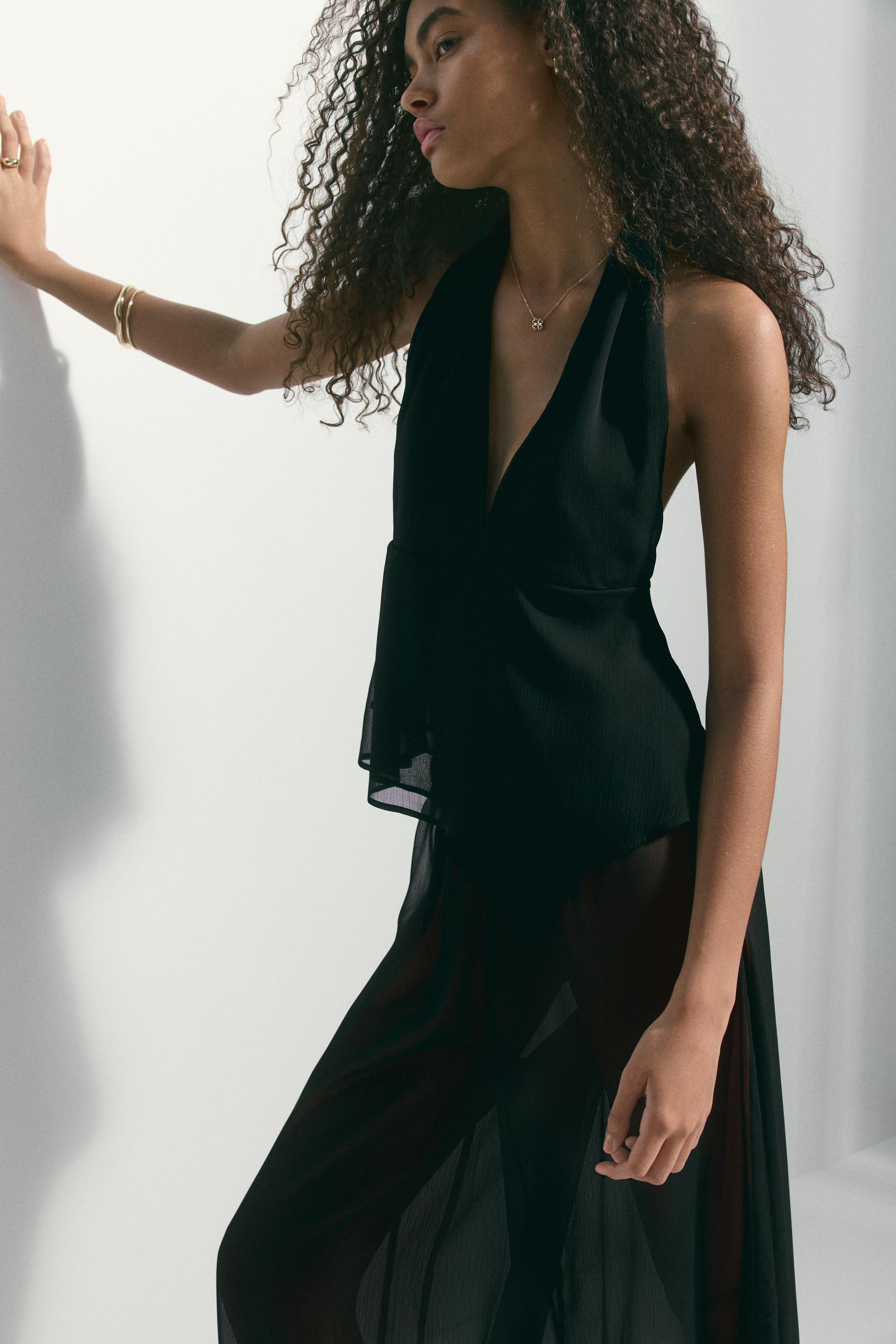 chiffon halterneck top