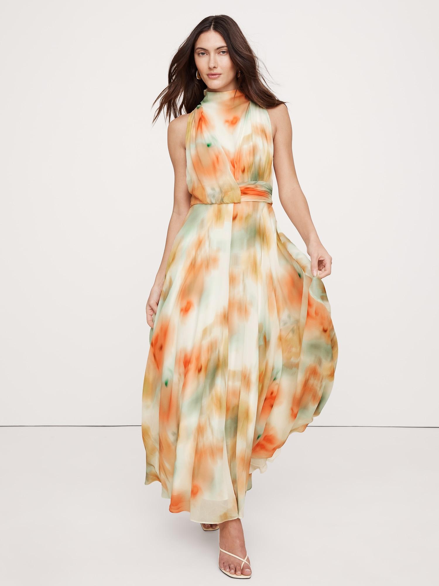 chiffon maxi dress