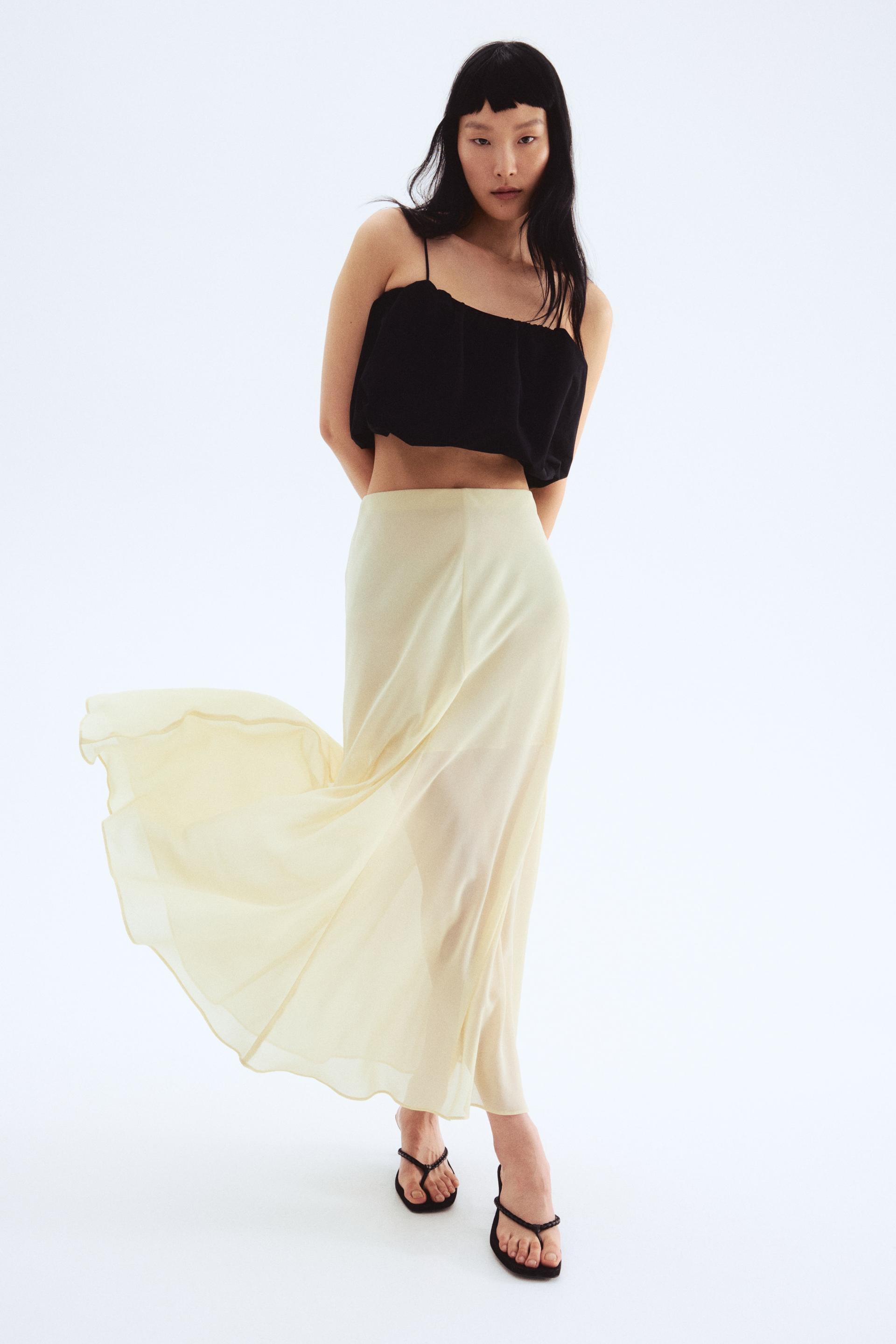 chiffon maxi skirt