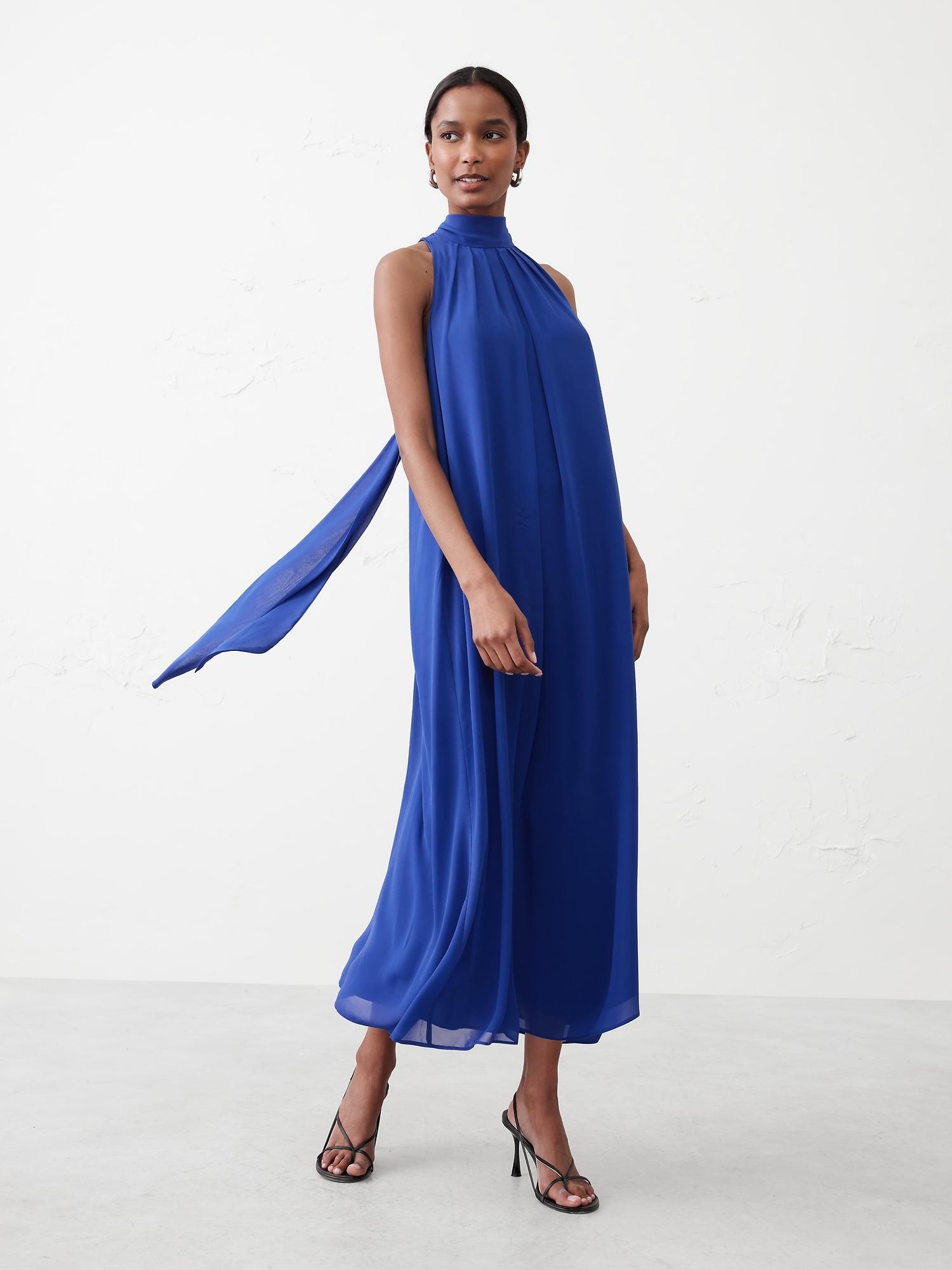 chiffon midi dress