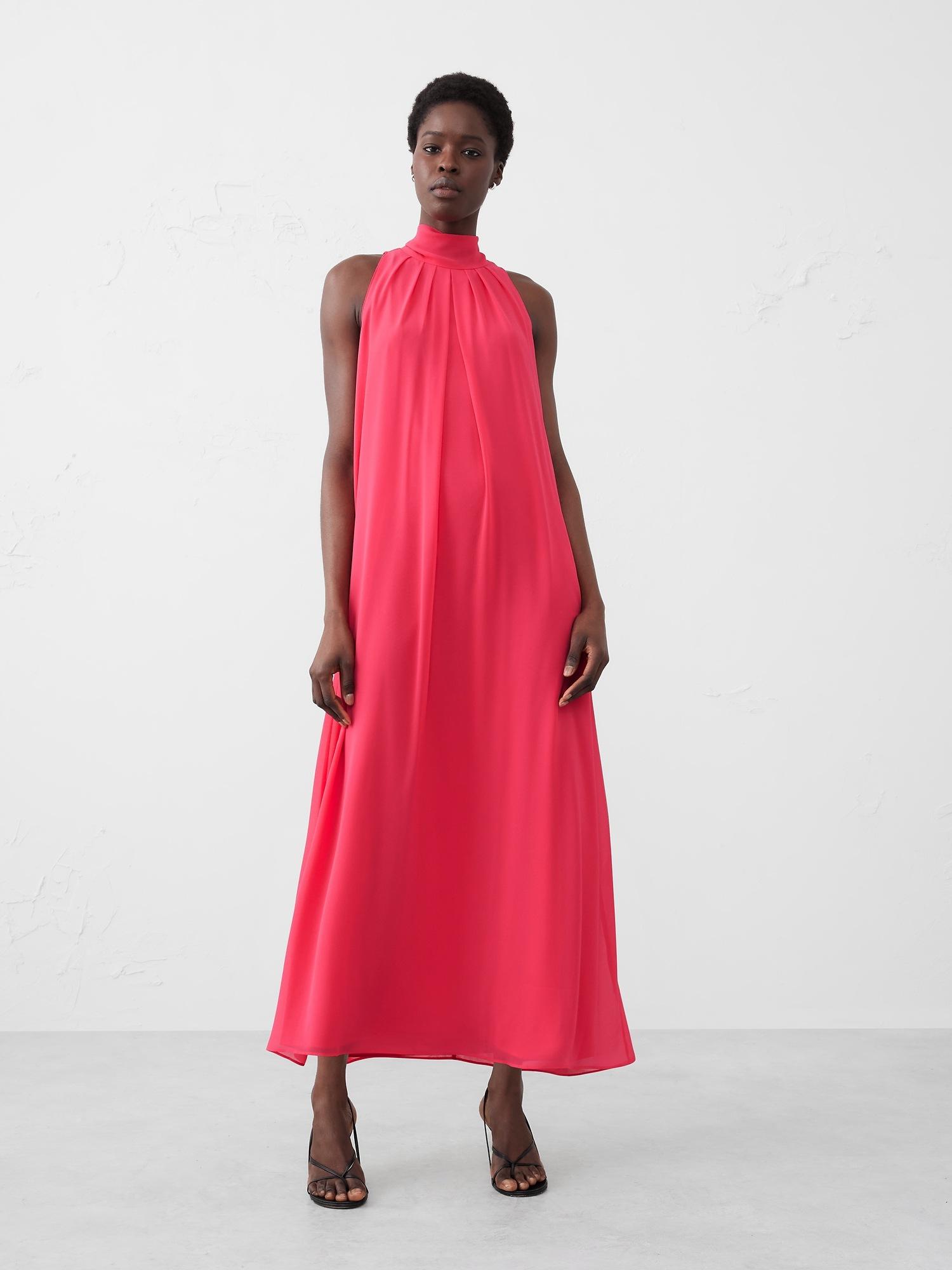 chiffon midi dress