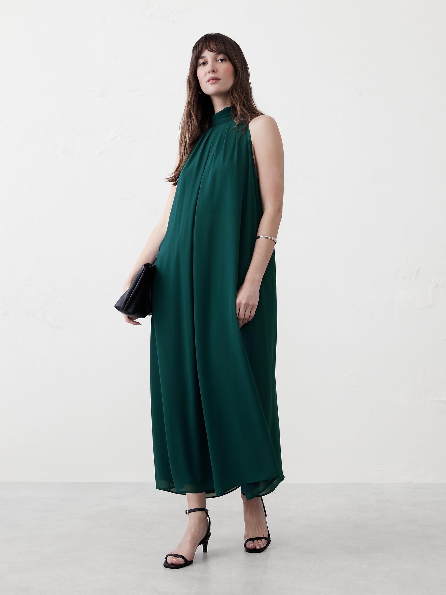 chiffon midi dress