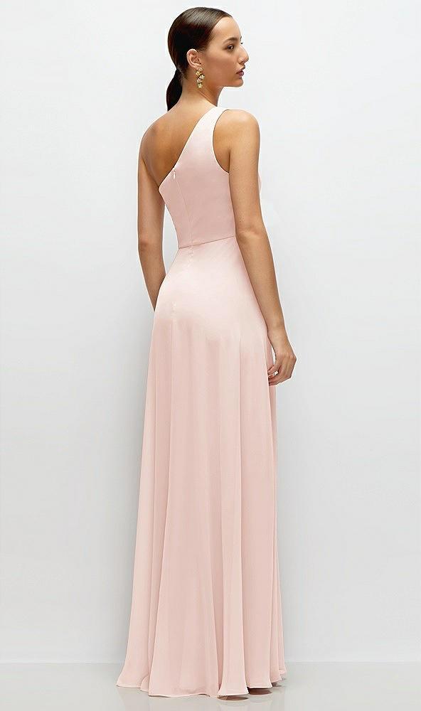 chiffon one-shoulder maxi dress with circle skirt