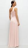 chiffon one-shoulder maxi dress with circle skirt